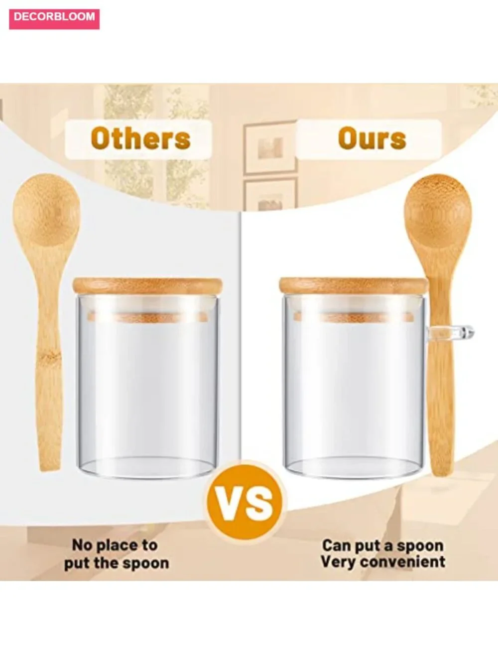 12 Pack 6 oz Glass Spice Jars with Bamboo Lids and Wooden Spoons